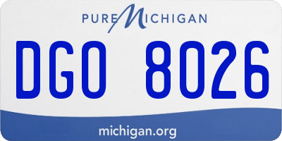 MI license plate DGO8026