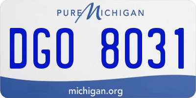 MI license plate DGO8031
