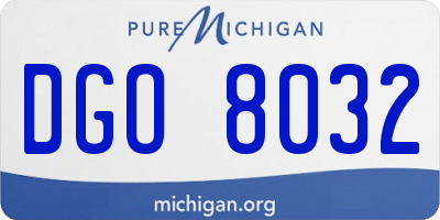 MI license plate DGO8032