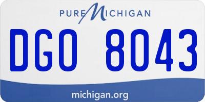 MI license plate DGO8043