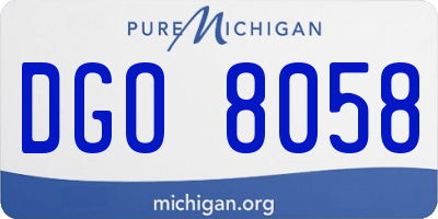 MI license plate DGO8058