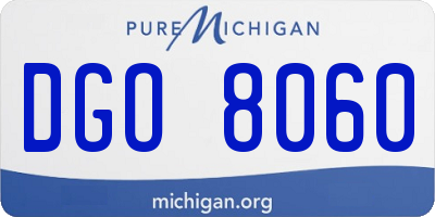 MI license plate DGO8060