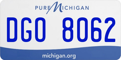 MI license plate DGO8062