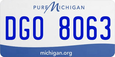 MI license plate DGO8063