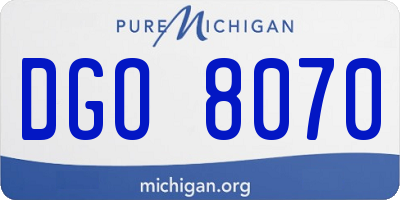MI license plate DGO8070