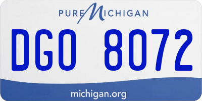 MI license plate DGO8072