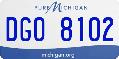 MI license plate DGO8102