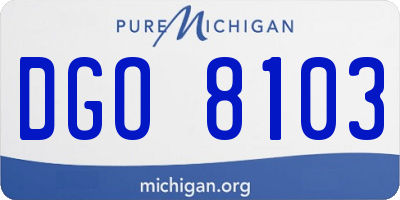 MI license plate DGO8103