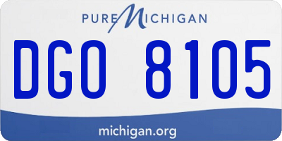 MI license plate DGO8105
