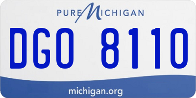 MI license plate DGO8110