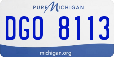 MI license plate DGO8113