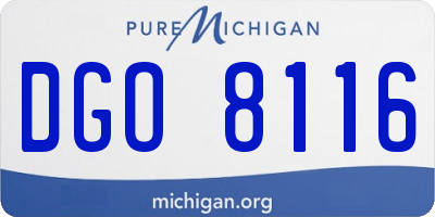 MI license plate DGO8116
