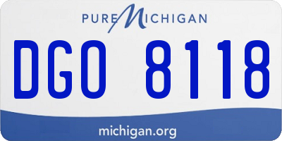 MI license plate DGO8118