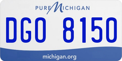 MI license plate DGO8150
