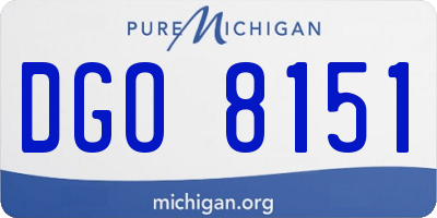 MI license plate DGO8151