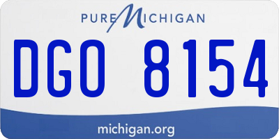 MI license plate DGO8154