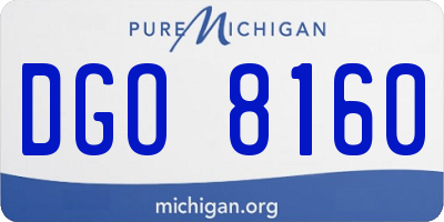 MI license plate DGO8160