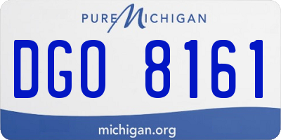 MI license plate DGO8161