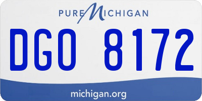 MI license plate DGO8172