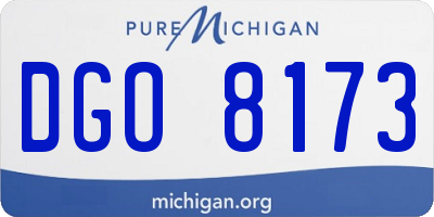 MI license plate DGO8173