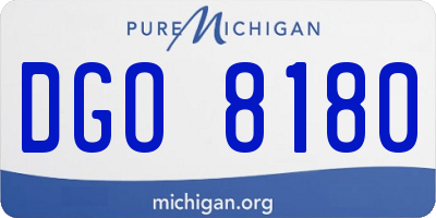MI license plate DGO8180