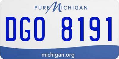 MI license plate DGO8191