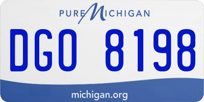 MI license plate DGO8198