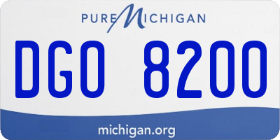 MI license plate DGO8200