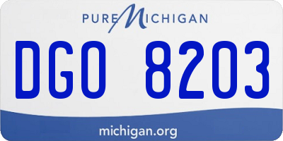 MI license plate DGO8203