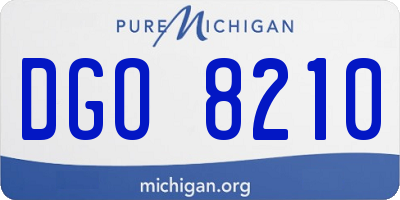 MI license plate DGO8210
