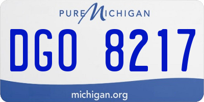 MI license plate DGO8217