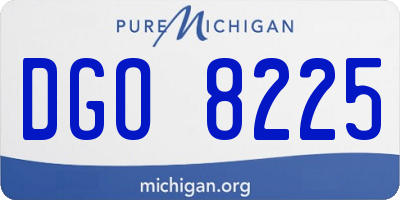 MI license plate DGO8225
