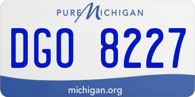 MI license plate DGO8227