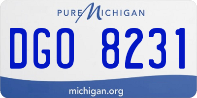 MI license plate DGO8231