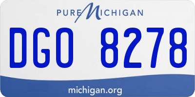 MI license plate DGO8278