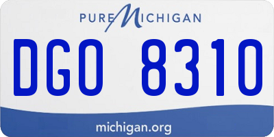MI license plate DGO8310