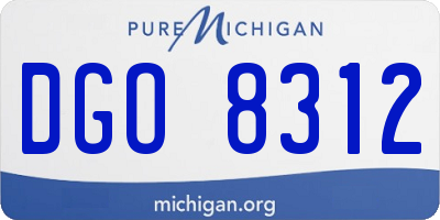 MI license plate DGO8312