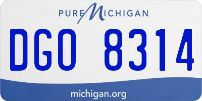 MI license plate DGO8314