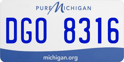 MI license plate DGO8316