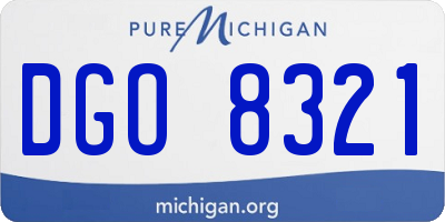 MI license plate DGO8321