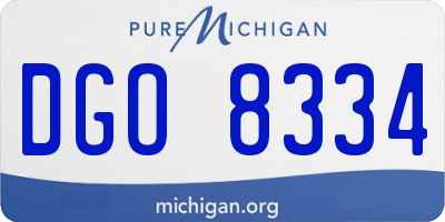 MI license plate DGO8334