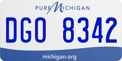 MI license plate DGO8342