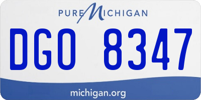 MI license plate DGO8347