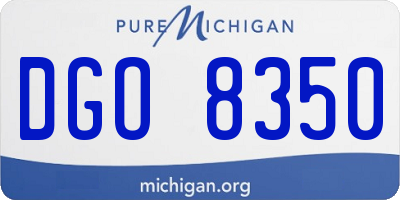 MI license plate DGO8350