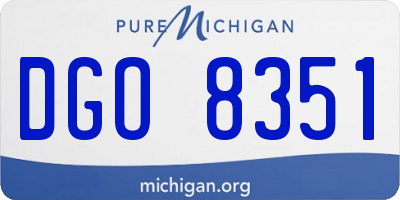 MI license plate DGO8351