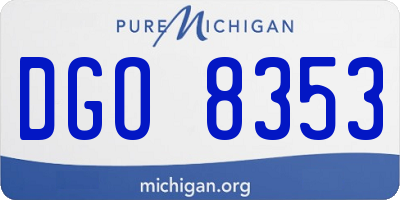 MI license plate DGO8353