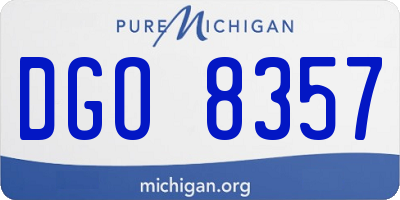 MI license plate DGO8357