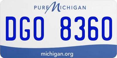 MI license plate DGO8360