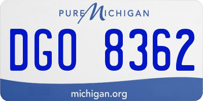 MI license plate DGO8362