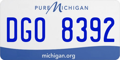 MI license plate DGO8392
